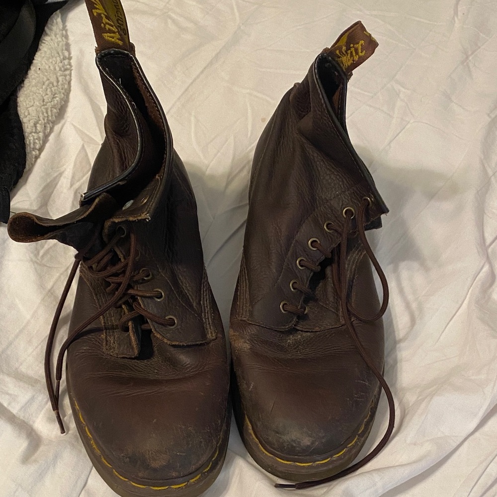 Dr. Martens Dark Brown Leather Men's Boots